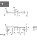 Flozari 304 stainless steel rotary torque hinge with damping; front/side views, adjustable torque stop, left-right DTA
