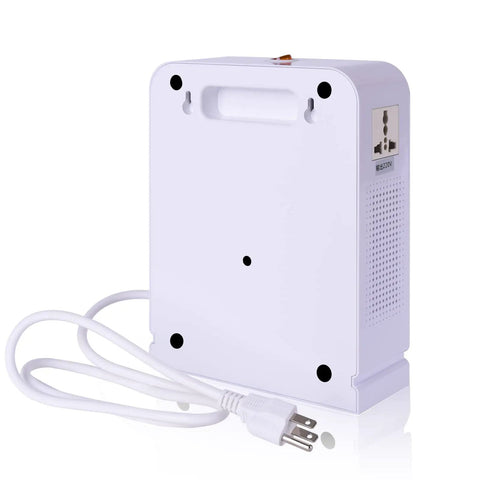 Back view of Step Up Transformer 110V To 220V Power Converter 3000 Watts Dual 220V Sockets with power cord