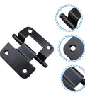 Black iron cabinet door hinges, six-pack, 6.5x4.0 cm, high-load capacity