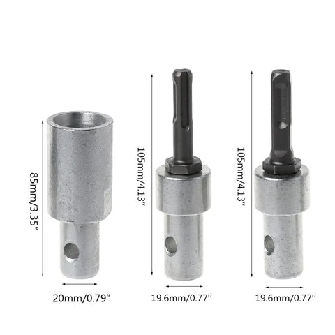Earth Auger Head Bit Arbor Connector Adapter For Water Borer Tool, steel drill bit accessories, with dimensions.