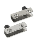 Stainless Steel Glass Door Hinges No Drill Black Pivot Hinge Set Of 2 For 5 To 6mm Thick Doors Easy Install Heavy Duty Pivot Design