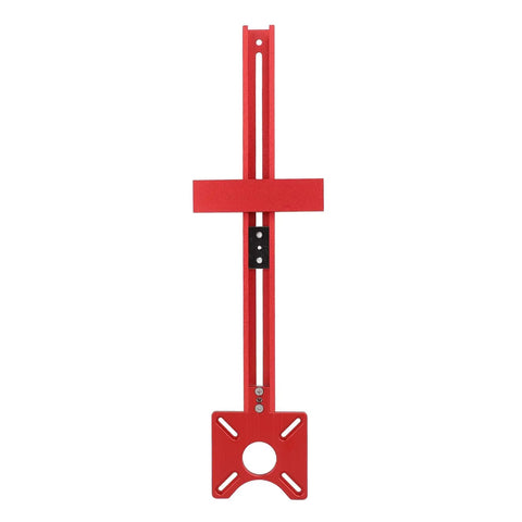 Aluminum Router Milling Bracket Jig For Precise Circular Hole Cutting And Measurement Alignment Cabinet Hardware Install Tool For Pro Woodworkers And DIYers Durable Alloy Craftsmanship Easy Setup red aluminum bracket jig with circular cutout
