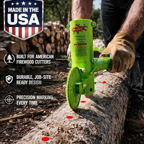 Top Shelf Firewood Measuring Marker Tool With Five Heavy Duty Wheels Six To Twenty Four Inch Range Rock Solid Build For Straight Up Accurate Wood Cutting And Easy Yard Work Any Day