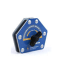 Premium Quality Hella Secure Magnetic Welding Positioner Clamp With Quick Toggle Switch For Rock Solid Heavy Metal Alignments And Reliable Workshop Fabrication Projects in blue color, hexagon shape view.