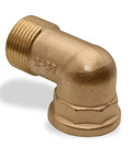 Brass 90-degree elbow adapter, 3/4 in male to 3/4 in female for repairs.