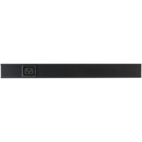 Front view of 10 Outlet Rack Mount Power Strip For 19 Inch Racks, Horizontal PDU With 125V 16A, 8ft Cord, NEMA outlets, UL Listed.