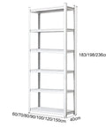 Badass Heavy Duty 6 Tier Metal Garage Shelving Adjustable Storage Rack Rust Proof Utility Shelf System with 6 shelves and dimensions.