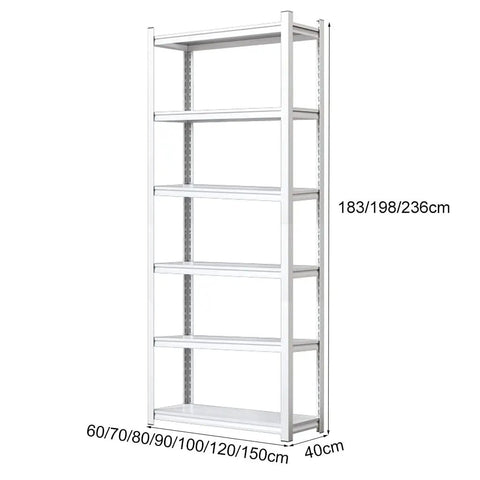 Heavy Duty 6 Tier Garage Shelving Rack Rust Proof Metal Storage Unit Adjustable Utility Shelf For Kitchen Bathroom Balcony And Workshop Organization Built Tough And Ready 236cm tall with six shelves.