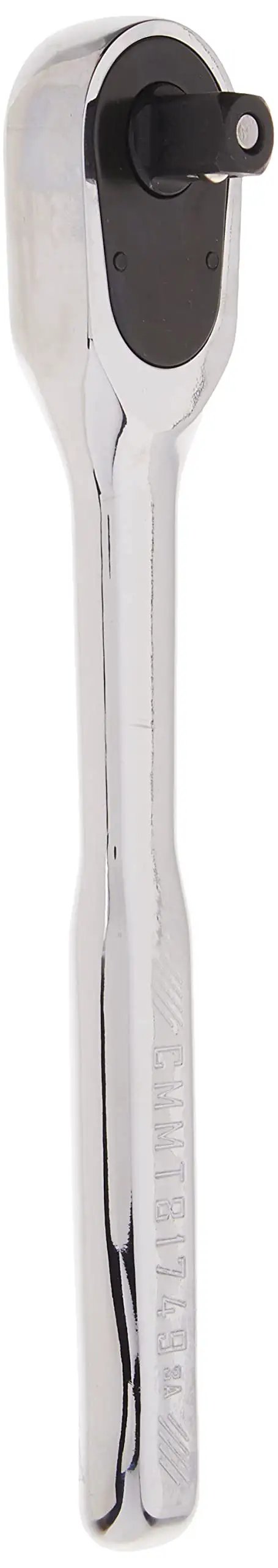 Half Inch Drive 72-Tooth Pear Head Ratchet Wrench With Chrome Finish, Minimal Arc Swing, Large Size Markings For Quick Identification
