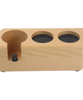 Sturdy Wood Espresso Tamper Holder And Coffee Grind Catch Tray With Non Slip Grip, Barista Core Station Substitute Knock Box, Keeps Your Counter Dead Clean For Dope Daily Brew Sessions - Wooden holder with custom slots.