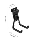 Close-up of King Pin Black Metal Wall Mount Hooks Heavy Duty Coat Hat Hanger showing 2.4 in width and 4.3 in height.