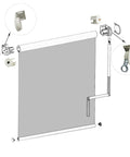 Roller Blind Installation Bracket Kit For Indoor And Outdoor Sunshades with cordless crank brackets and installation parts shown