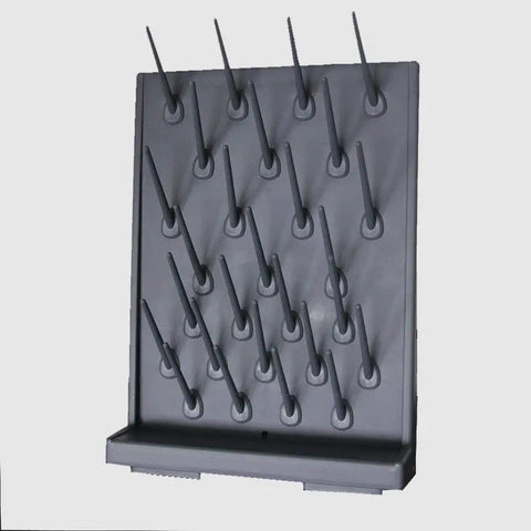 Bottle Drying Rack Pegboard Wall Mounted Desk Black 27 Pegs Removable PP Glassware Drying Draining Rack For Lab Cleaning And Education Beaker And Flask Air Drying System That Dries Like A Pro, front view