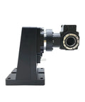 Rock Solid Heavy Duty 5 Axis Electric Hollow Rotary Indexing Table With DD Motor Drive For Robotic Arm Builds side view with robust design and motor.