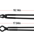 Badass Wolf Jaw And V Bit Tongs Set For Forging And Knife Making featuring 16.14in and 17.04in lengths