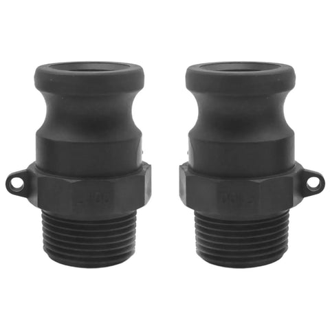 Two Pack F100 1 Inch NPT Camlock Coupling Kit Polypropylene Cam Lock Fittings with External Threads