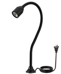 450 Lumen COB LED Work Light With Flexible Gooseneck And Screw Fixed Base for Machine Tools and Lathe Workbenches, shown unplugged