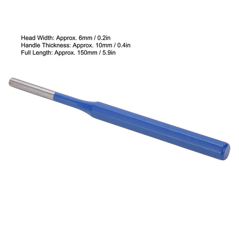 Heavy Duty Steel Pin Punch Kit With Kickass Ergonomic Blue Handles And Tough As Nails Heat Treated Drift Center Punch, 150mm long.