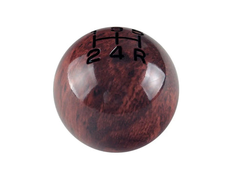 Aluminum And Wooden Weighted Shift Knob For Manual Transmissions With Black Engraved Inlay, Two And One Eighth Inch Diameter