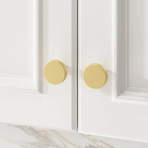 Gold Round Cabinet Knobs 25 Pack Aluminum Alloy Handles For Kitchen Cabinets Cupboards And Desks Durable Smooth Touch Easy Install
