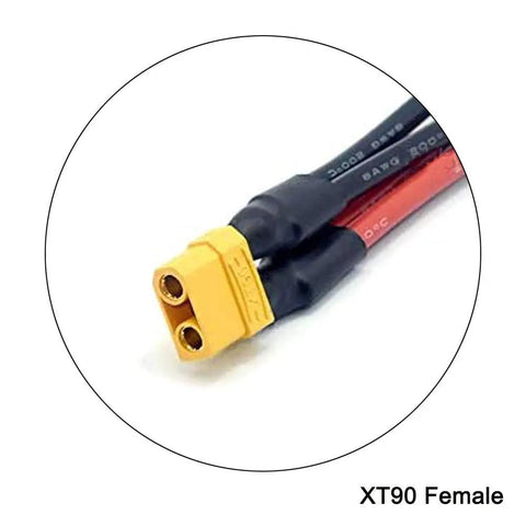 XT90 Parallel Battery Connector Cable Y Harness For Drones And Quadcopters, XT90 Female Plug, Close-up View