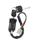 Ignition switch with keys from GY6 Full Electric Wiring Harness Kit Plug And Play With CDI Coil And Solenoid For 125cc 150cc 200cc 250cc