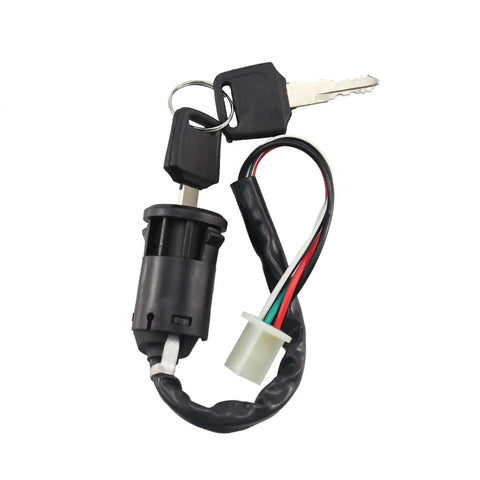 Ignition switch with keys from GY6 Full Electric Wiring Harness Kit Plug And Play With CDI Coil And Solenoid For 125cc 150cc 200cc 250cc
