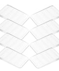 Clear Plastic Leveling Shims For Furniture Wobble Fix 32 Piece Wedge Set arranged in a grid, ideal for stabilizing furniture.