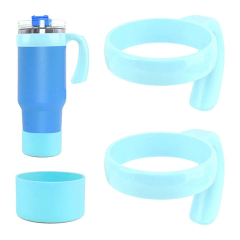 20 Oz Tumbler Handle With Anti Slip Grip For Travel Mugs And Vacuum Insulated Tumblers Car Cup Holder Friendly Attachment Easy One Hand Carry Ergonomic Improved Grip Light Blue