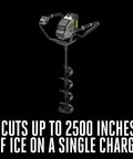 Electric Ice Auger For Ice Fishing With An 8-Inch Bit, high torque brushless motor, 56V battery, cuts 2500 inches of ice