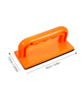Safety Push Block for Table Saws and Router Tables Lightweight Portable Orange Woodworking Push Block for Workshops Safer Cuts and Precise Control All Day Performance, featuring dimensions of 15cm by 7.2cm.