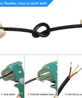 Demonstrating flexibility of 18 Gauge 3 Conductor Low Voltage Wire 65.6ft Black Red Yellow 3 Wire Cable With PVC Jacket Tinned Copper