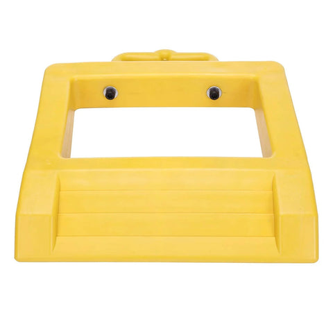 Heavy Duty Pallet Truck Stopper Chock For Pallet Jack 14 Inch Long 12 Inch Wide 2 Inch High Yellow Portable Carrying Handle