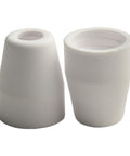 Close-up of white tip shield cups from 50 Pcs Plasma Electrode Tip Shield Cup Rings Kit For Plasma Cutting Consumables 0.96mm For ES AB PCM-500i PT-31XL