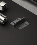 Omega Shaped Alloy Steel Grafting Blades Two Piece Set for grafting machines and quick replacement close-up on black surface.