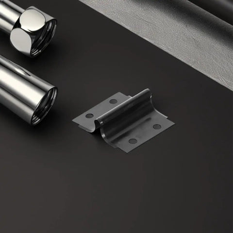 Omega Shaped Alloy Steel Grafting Blades Two Piece Set for grafting machines and quick replacement close-up on black surface.