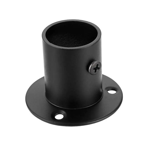 Ultra Premium 4 Pack Stainless Steel Flange Rod Holders Fit 1 Inch Closet Pipes built different wall mounted bracket in black.