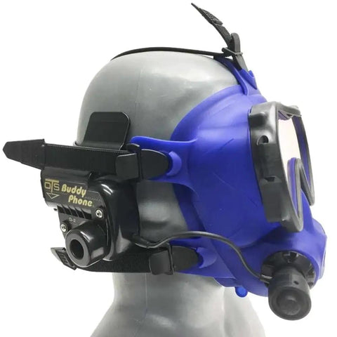 Spectrum Full Face Mask For Scuba Diving In Cold Water, One Size Fits All, with five point head harness on a mannequin