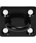 Heavy Duty Stainless Steel Pad Eye Plate Wall Mount Hook Kit With 3mm Thick Brushed Surface, black, front view