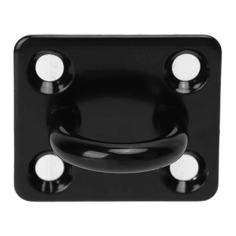 Heavy Duty Stainless Steel Pad Eye Plate Wall Mount Hook Kit With 3mm Thick Brushed Surface, black, front view