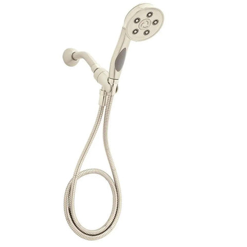Caspian 2.5 GPM Anystream Hand Shower With 3 Settings, Multi Function Spray, Brushed Nickel Finish, wall mounted view