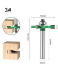 Green Z3 8mm Bearing Slot Router Bit With Three Carbide Teeth for Fast Cutting And Smooth Edging On Drawer Slides And Hardware Profiles, 8mm size with precise dimensions.