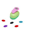 1 Inch Oval Punch Lever Action For Paper Crafting And Scrapbooking Easy To Use EVA Punches shown with colorful paper ovals