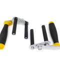 Heavy Duty Adjustable Drywall Handler With Ergonomic Rubber Handle Rock Solid Aluminum Frame part showing soft touch grips and clamps.