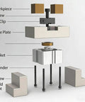 Exploded view of Hardcore Grip Toggle Clamps With No Sweat Setup For Cnc Workbench showing assembly parts and features.
