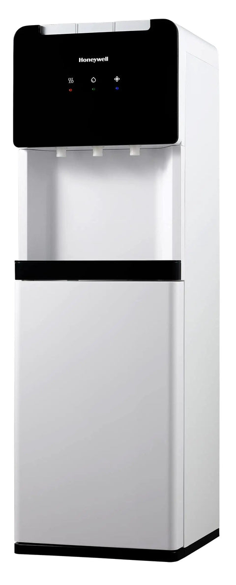 Top Load 3 To 5 Gallon Water Dispenser With Hot Cold And Room Temperature Water, Compact Design with Built In Cabinet and Child Safety Lock