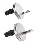 2 Pack Toilet Seat Hinges Top Fix Kit with Quick Release Screws, stainless steel, Type A two section design, side view