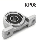 Close-up of single 4 Pack Pillow Block Bearings 8mm ID Self Aligning Zinc Aluminum Alloy Flange Mount Support For T8 Lead Screws Low Noise Durable For 3D Printers CNC Silver.