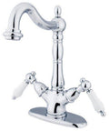 KS1491PL Vessel Sink Faucet in Polished Chrome with drip-free ceramic cartridge and dual handles, single hole installation