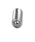 Pro Grade M4 X 16 Millimeter 304 Stainless Steel Ball Point Set Screws Featuring A Rock Solid Hex Socket Drive For Tough Jobs Built To Last 10 Piece Box close-up of a single ball point set screw with hex socket.